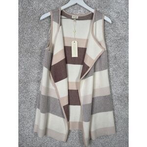 Greige Super‎ Soft Sweater Vest Cardigan Neutral- Small